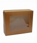 Preview: Kuchenverpackung mit Sichtfenster hellbraun mittel, für Mehlspeisen, 18,5x15x6cm